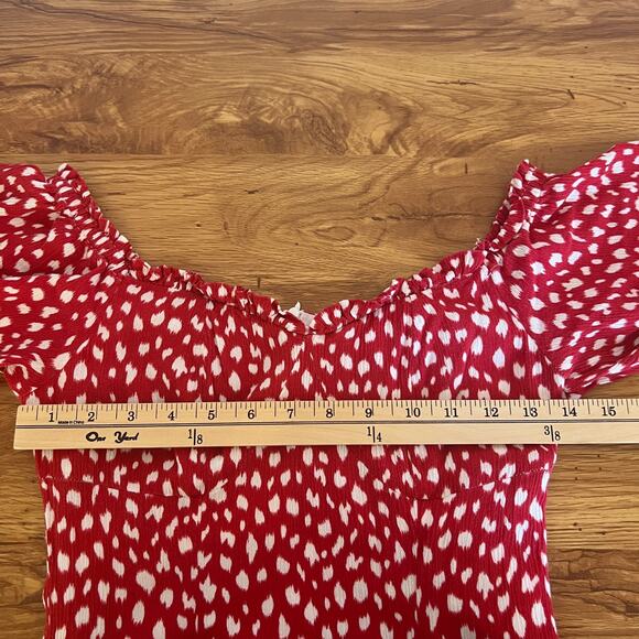 Since Then Holiday Guka Polka Dot Puff Sleeve Dress Size L - Picture 12 of 15